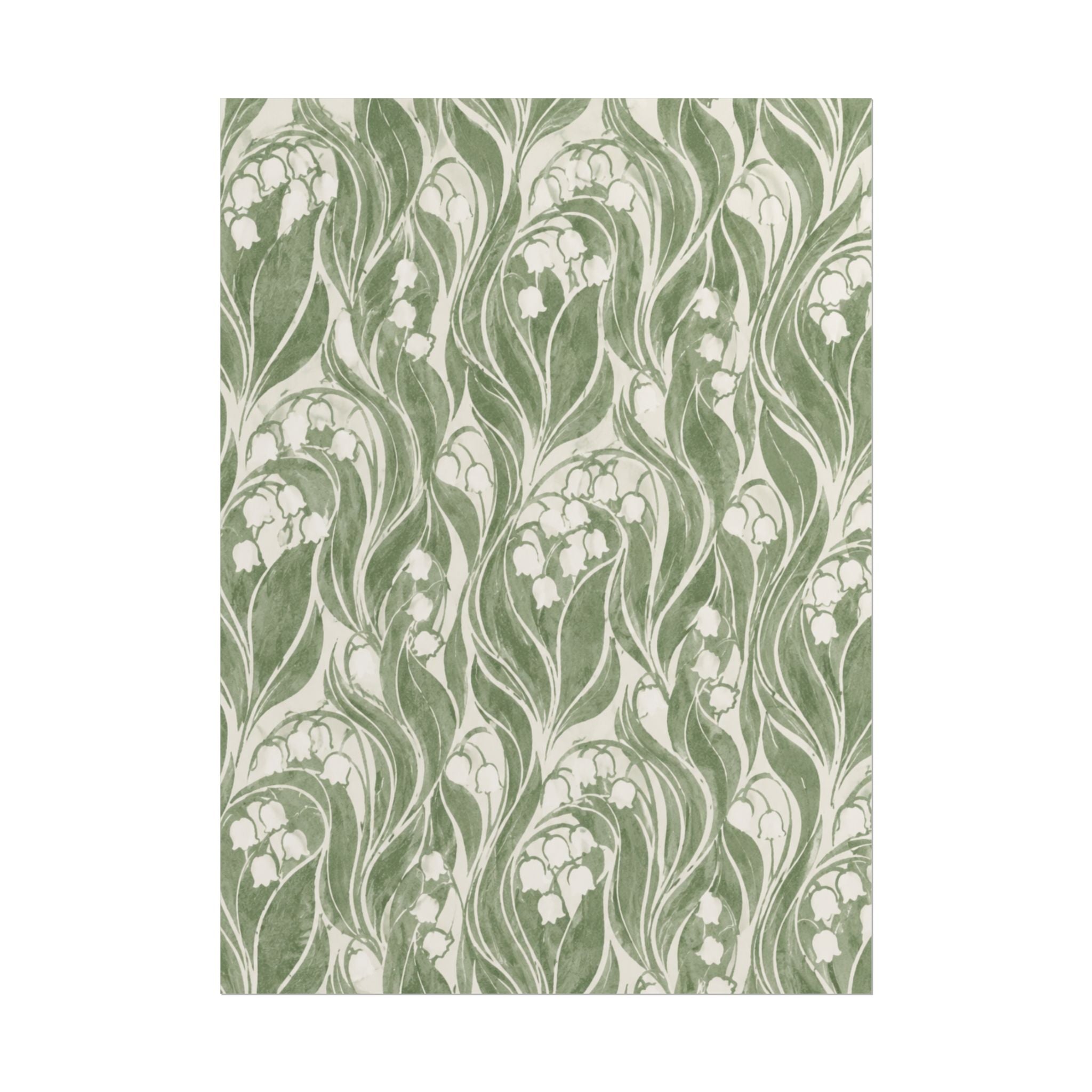 Green Lily Pattern Print