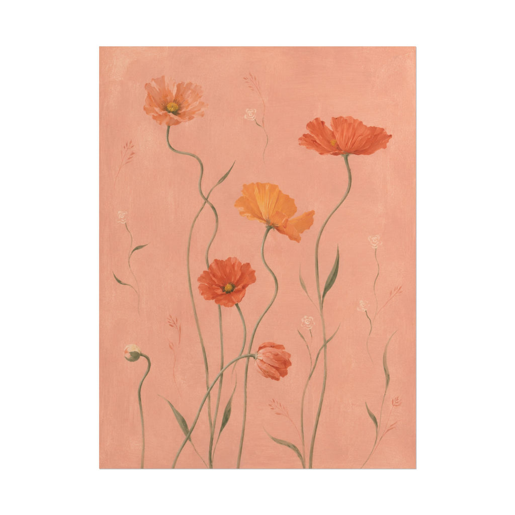 Coral Wildflower Print