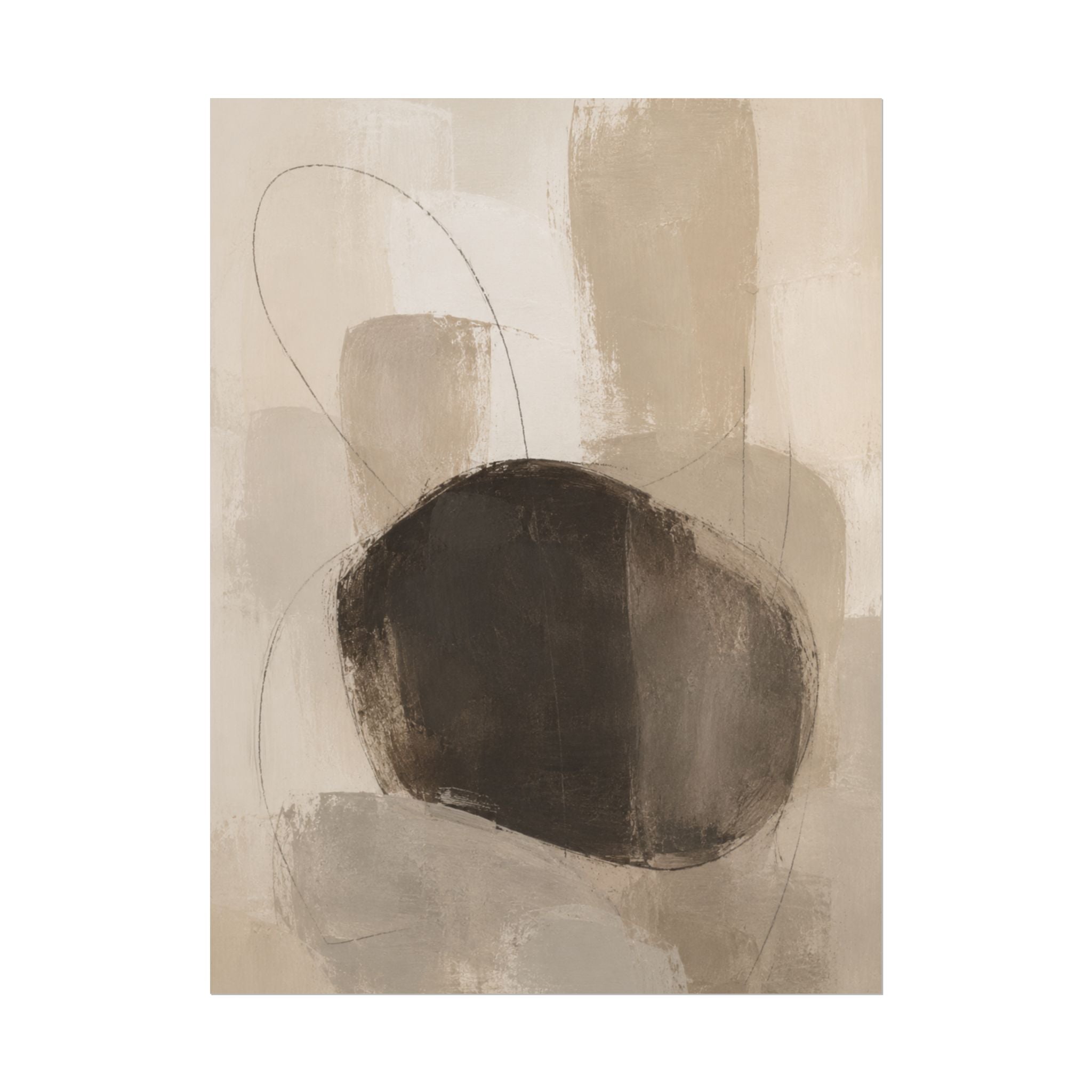 Charcoal Neutral Abstract Print