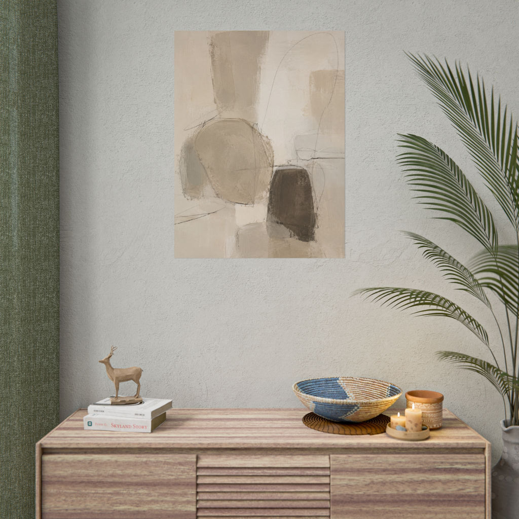 Layered Neutral Abstract Print