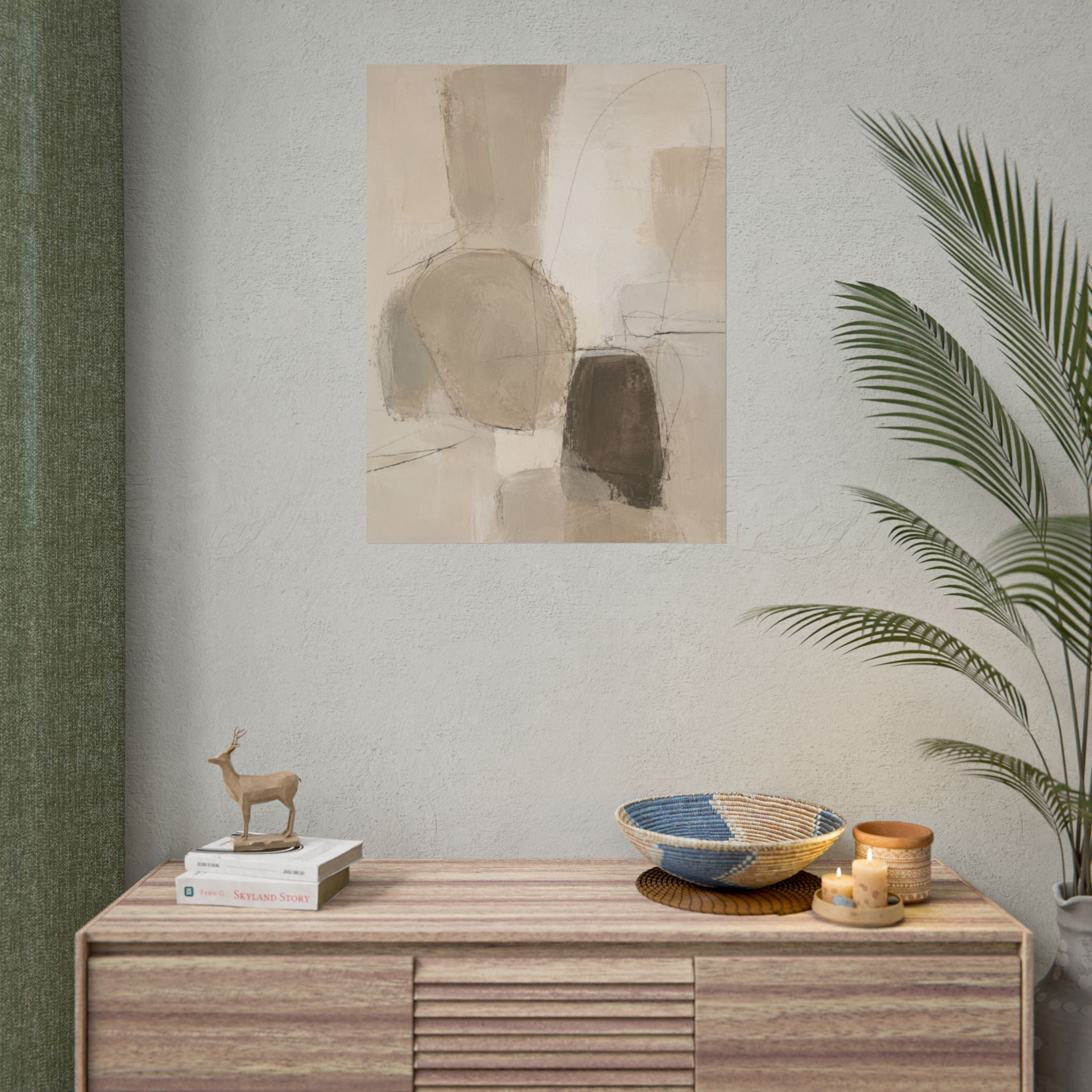 Layered Neutral Abstract Print