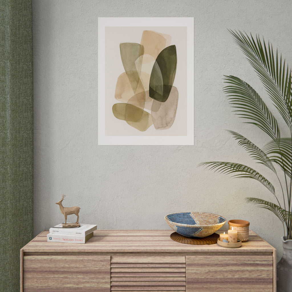 Neutral Abstract Botanical Print