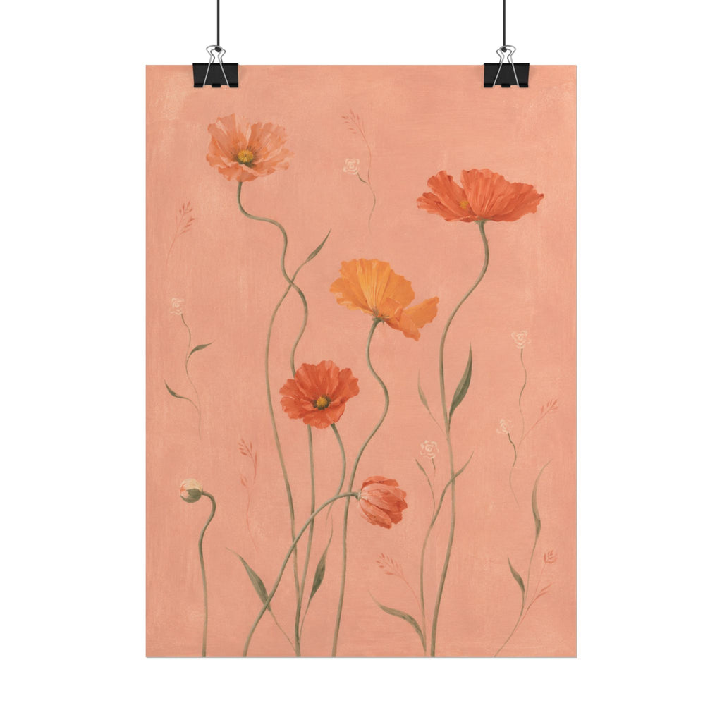 Coral Wildflower Print