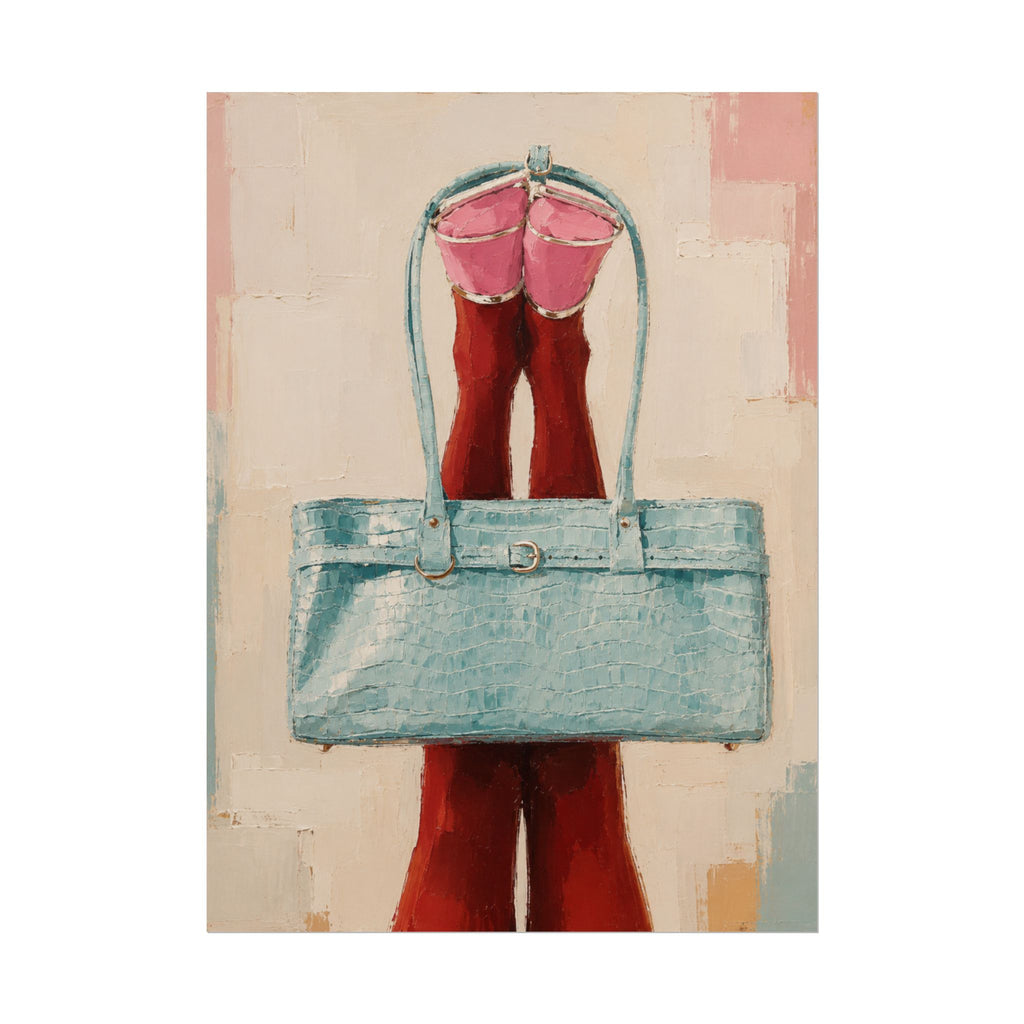 Blue Handbag Print