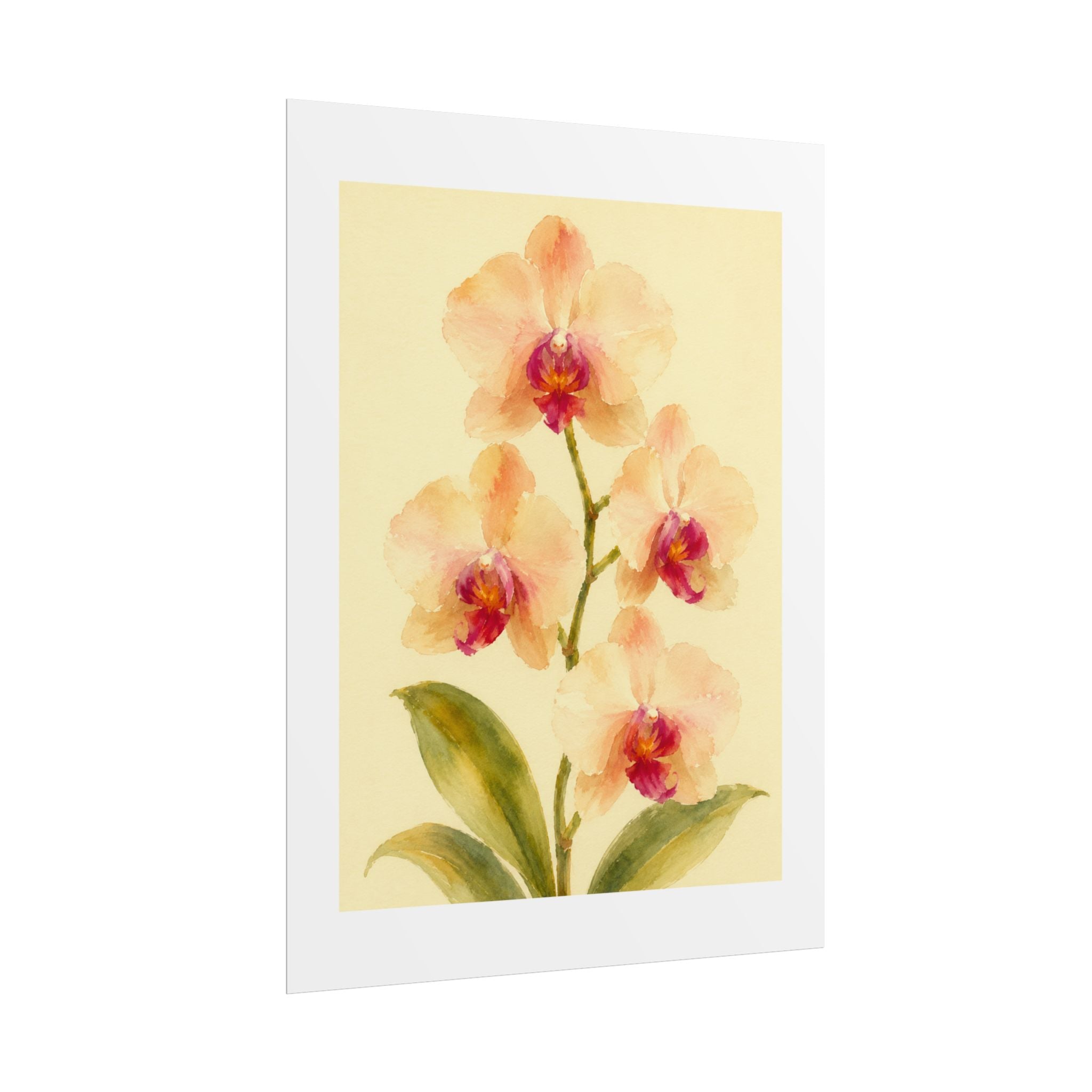 Peach Orchid Watercolor Print