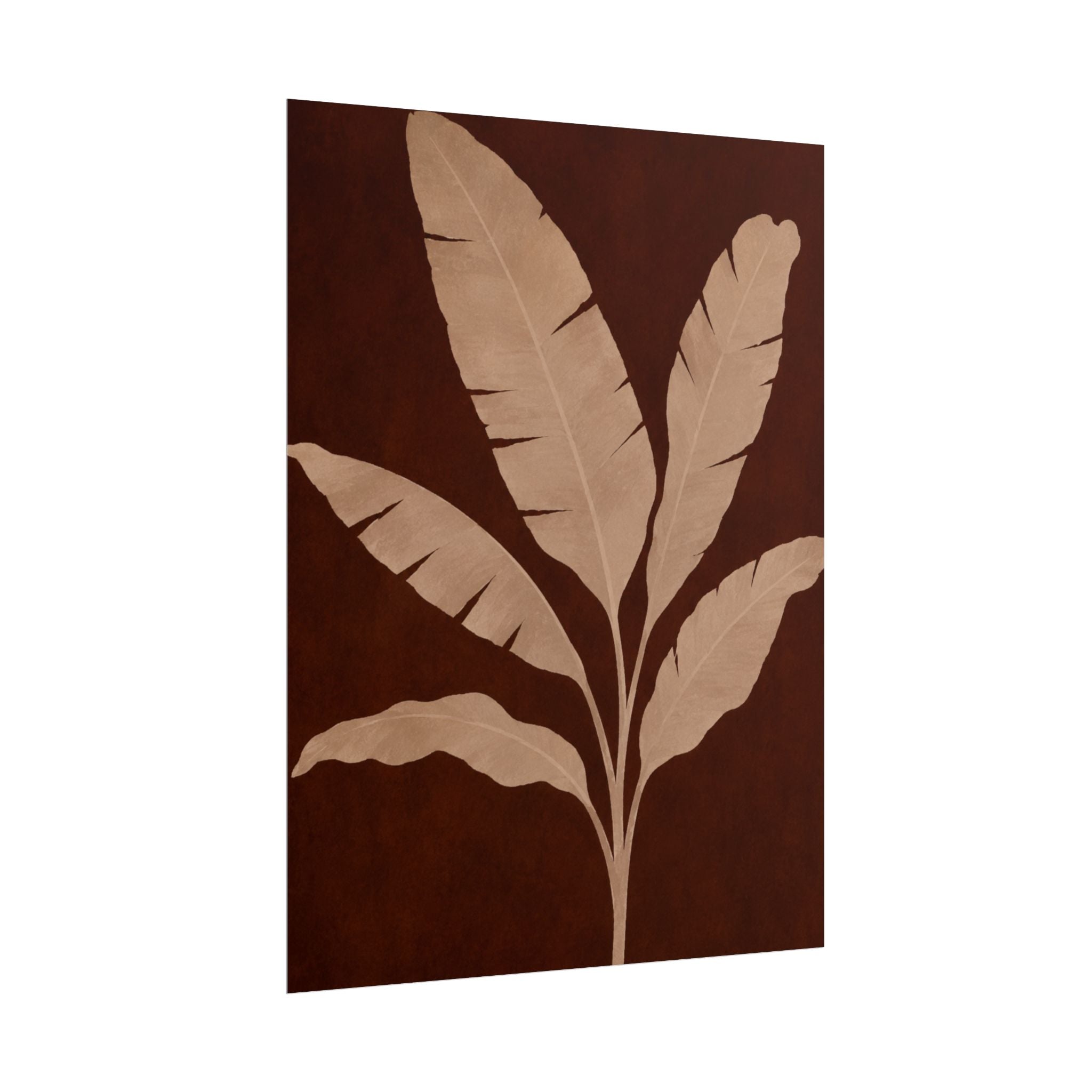 Brown Banana Leaf Print