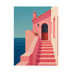 Pink Seaside Stairway Print
