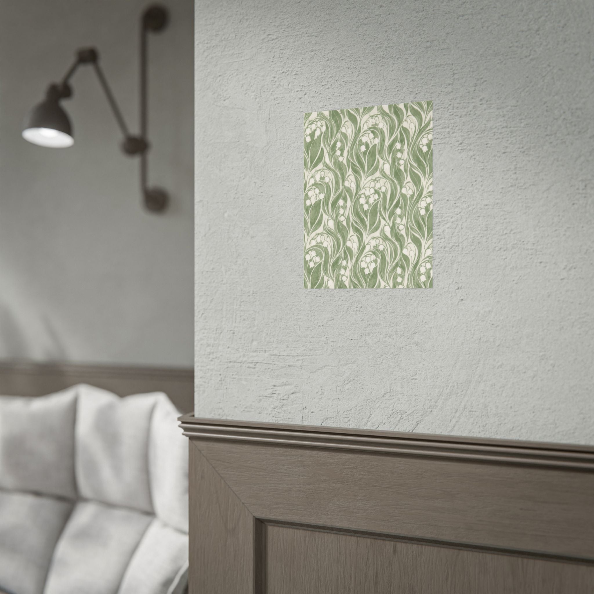 Green Lily Pattern Print