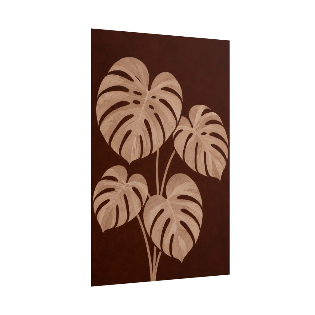 Brown Monstera Print