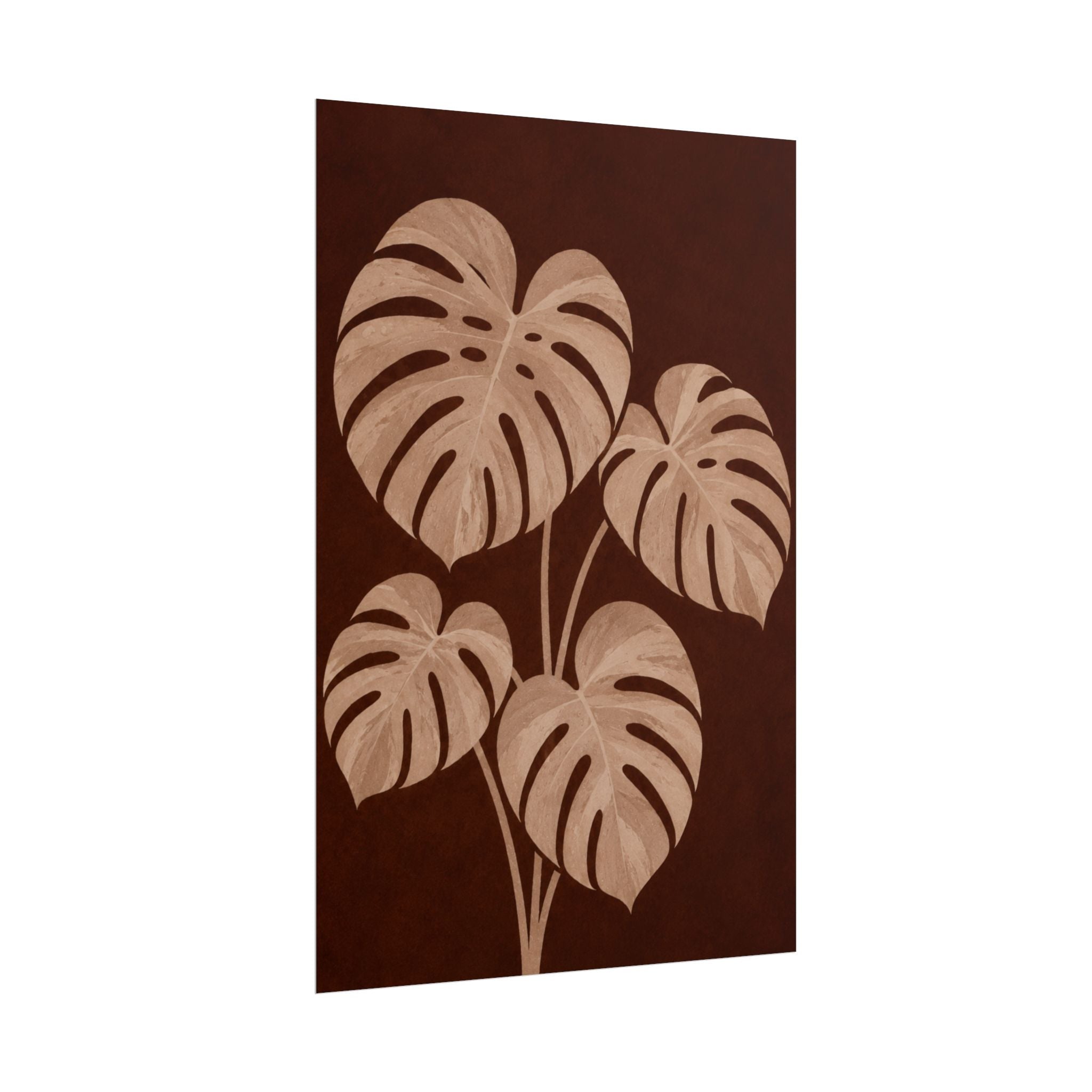 Brown Monstera Print