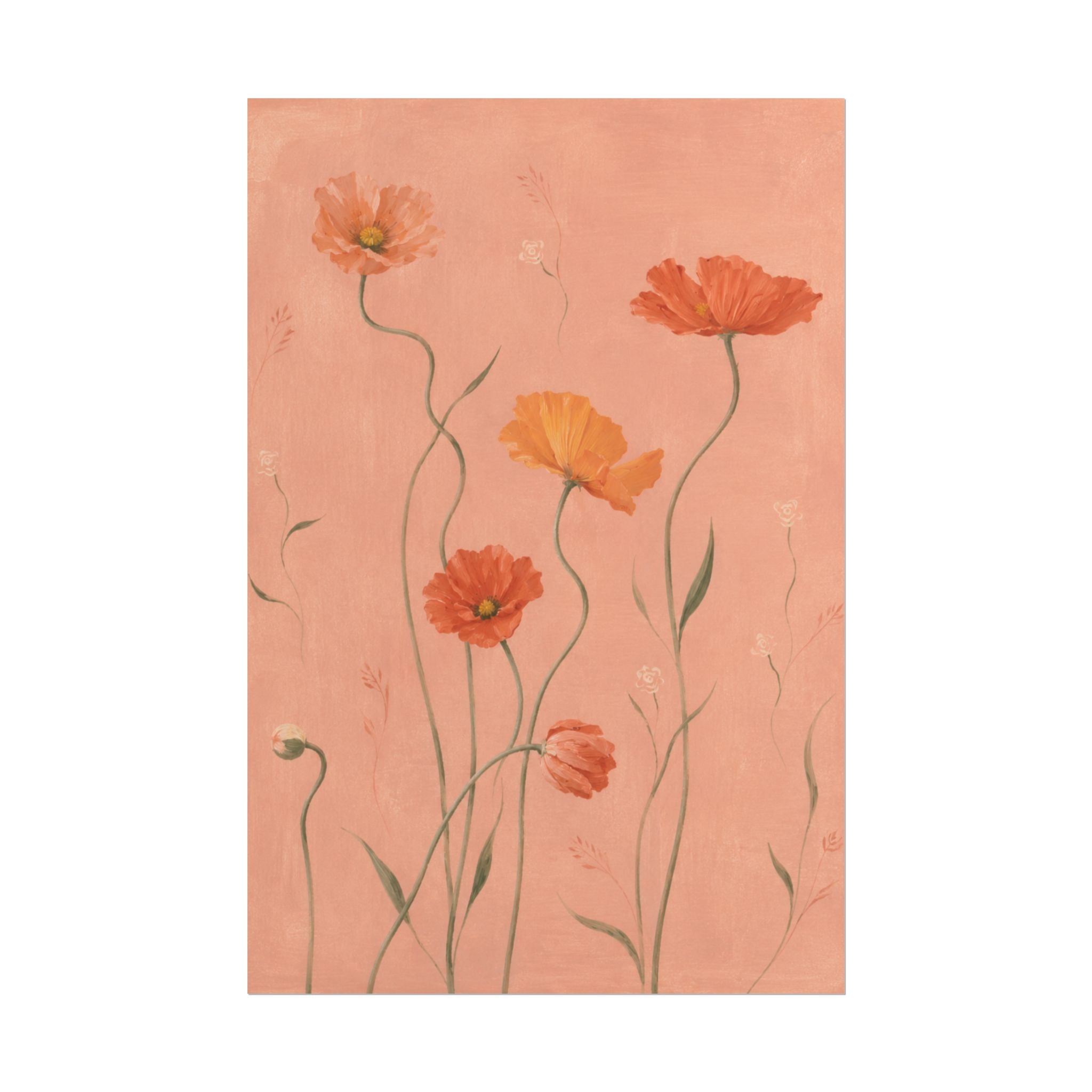 Coral Wildflower Print