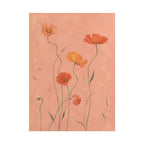 Coral Wildflower Print