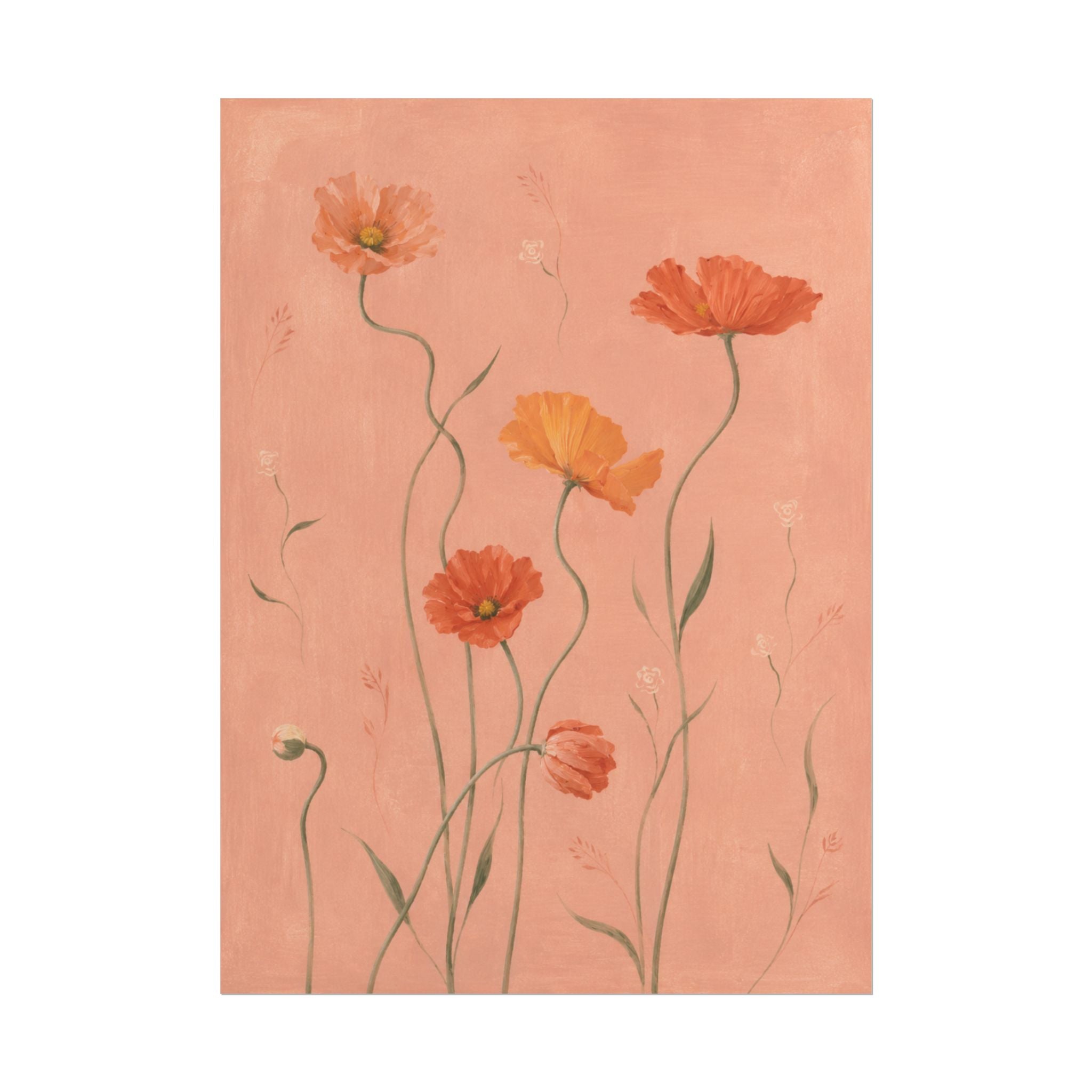 Coral Wildflower Print