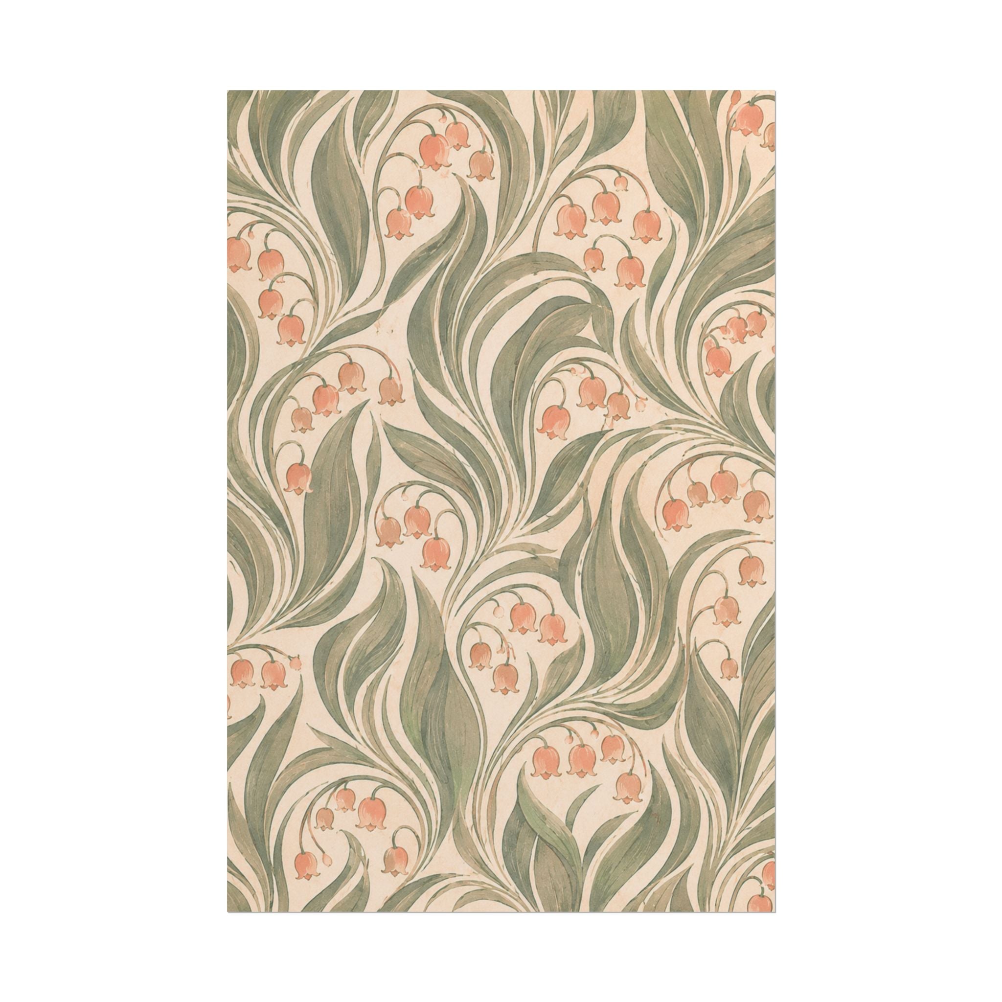 Peach Floral Pattern Print