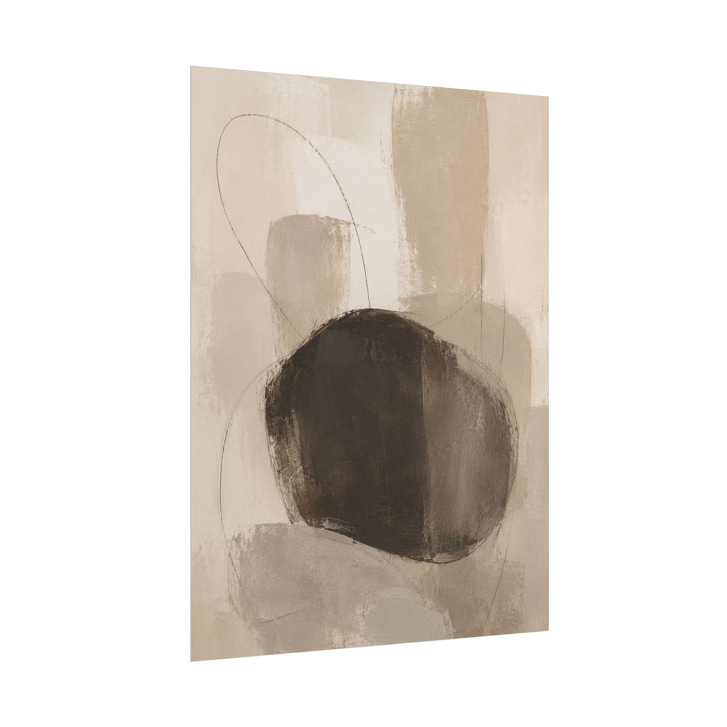 Charcoal Neutral Abstract Print