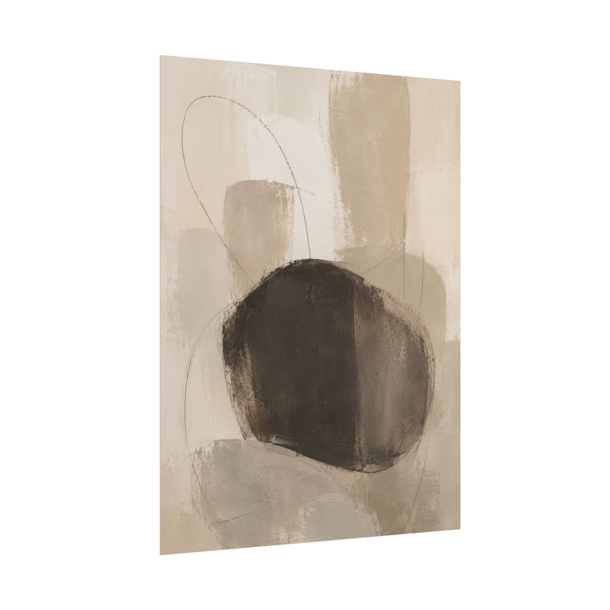 Charcoal Neutral Abstract Print