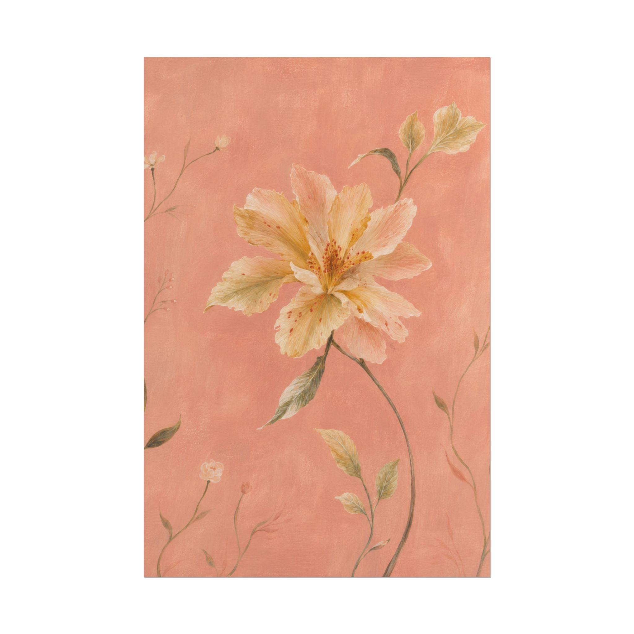 Peach Garden Flower Print