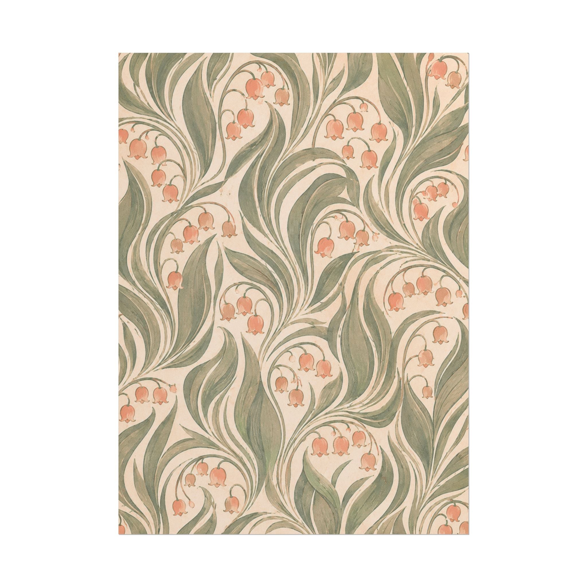 Peach Floral Pattern Print