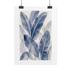 Blue Banana Leaf Print