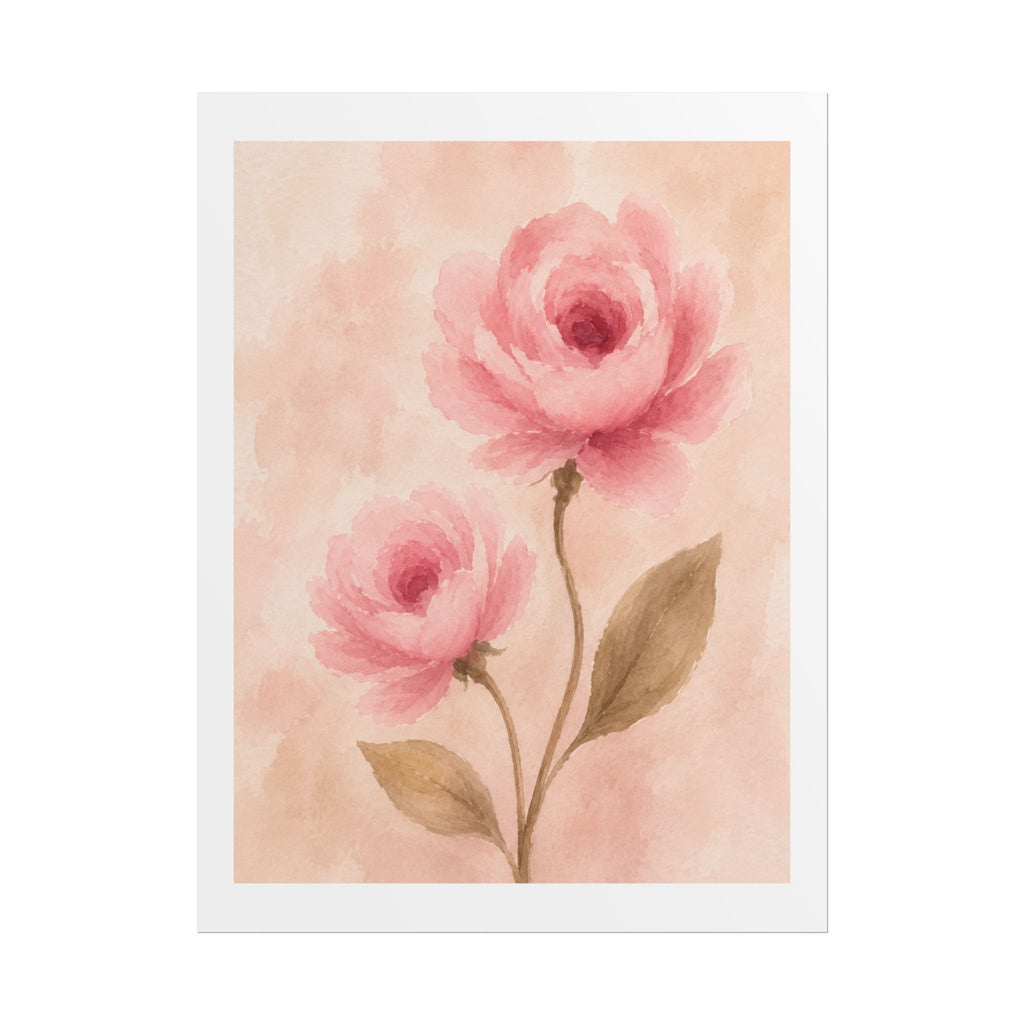 Pink Ranunculus Watercolor Print