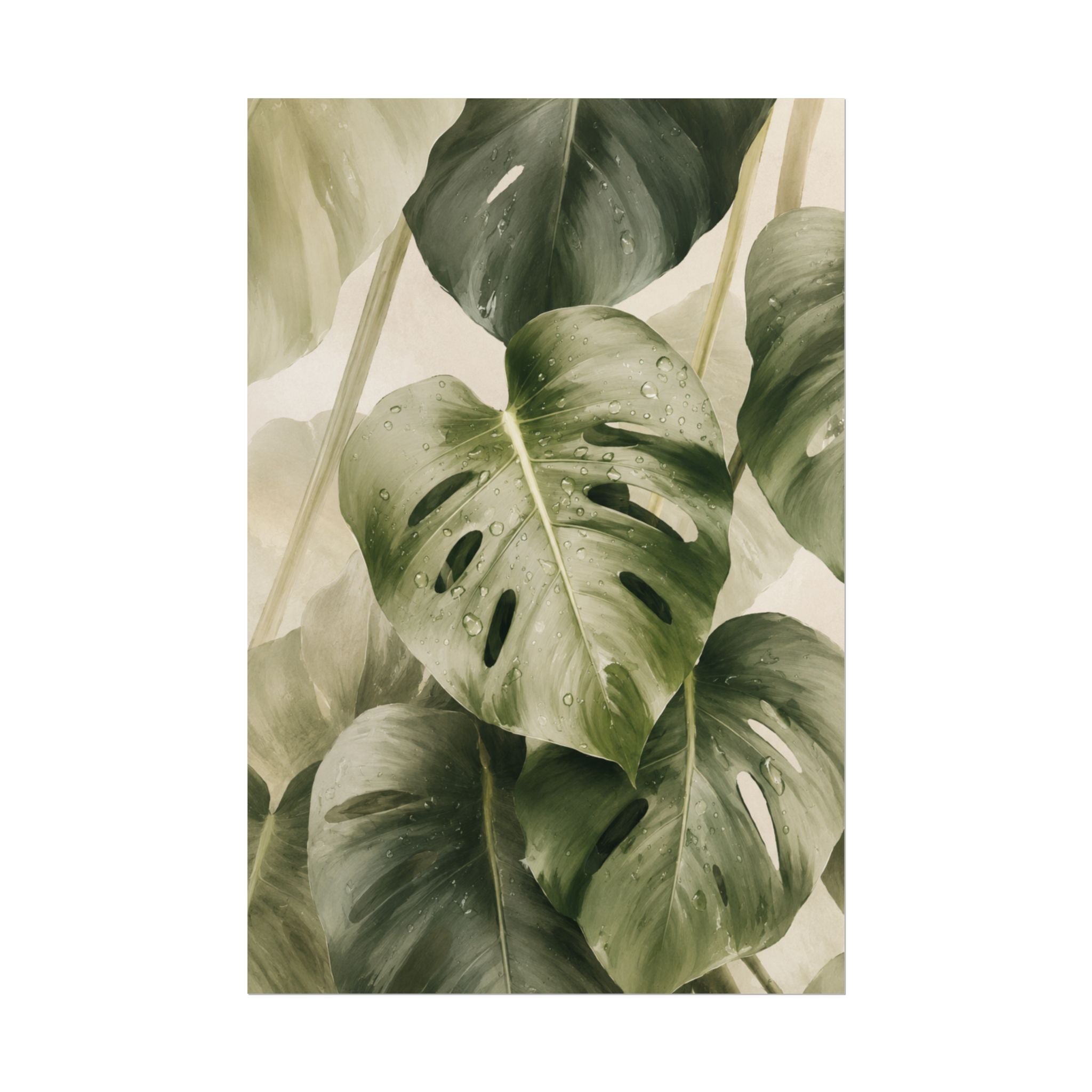Neutral Monstera Print
