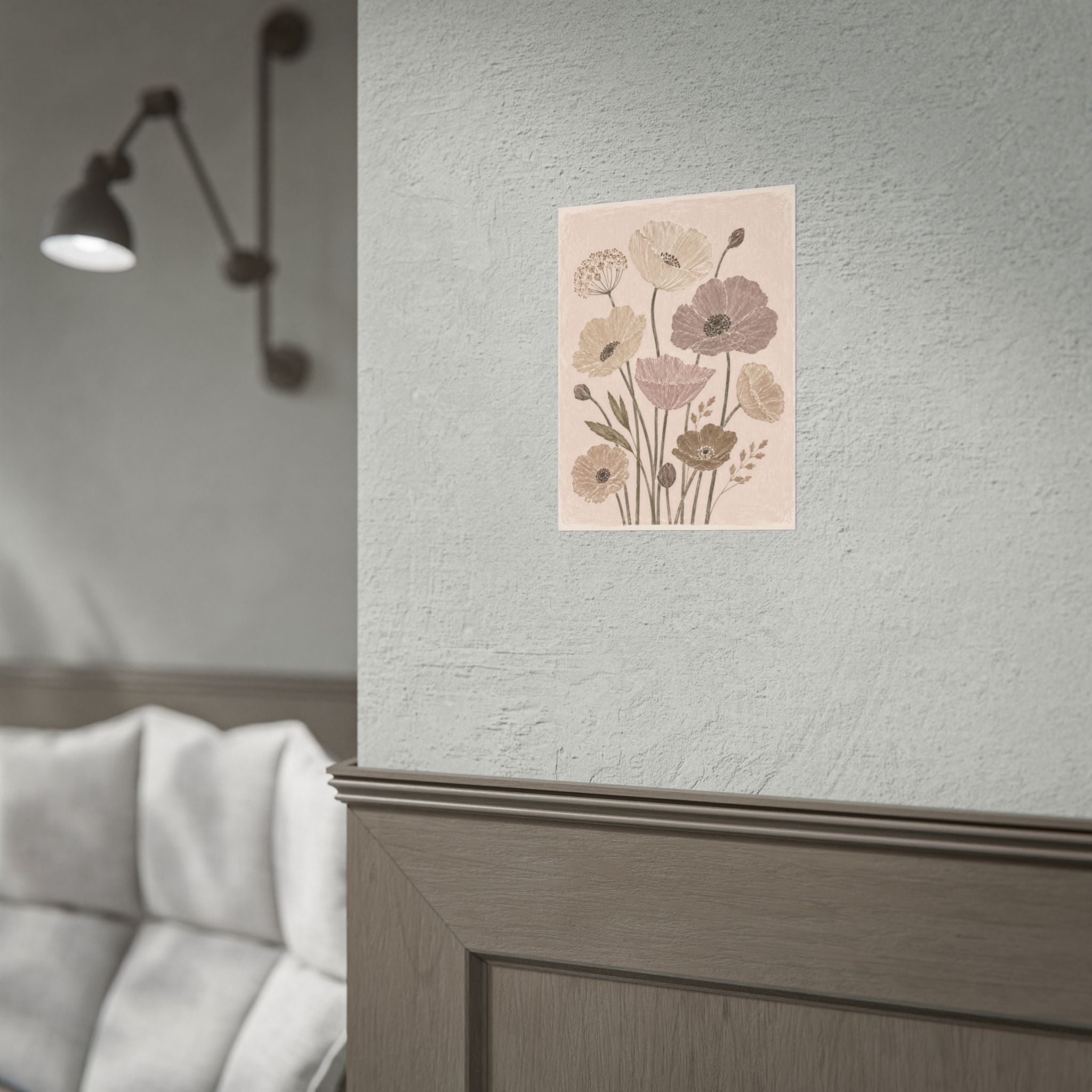 Neutral Poppy Meadow Print