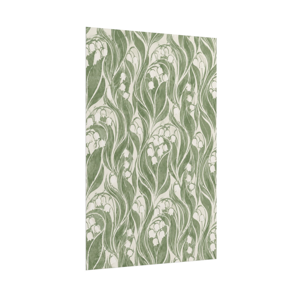 Green Lily Pattern Print