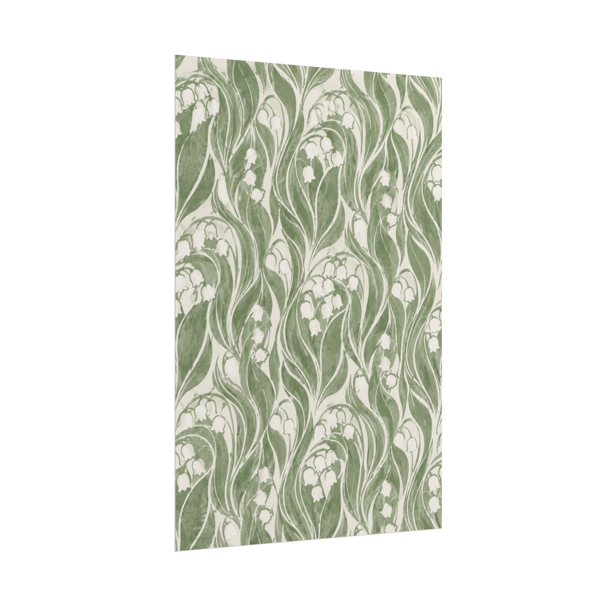 Green Lily Pattern Print