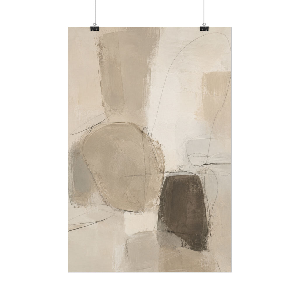 Layered Neutral Abstract Print