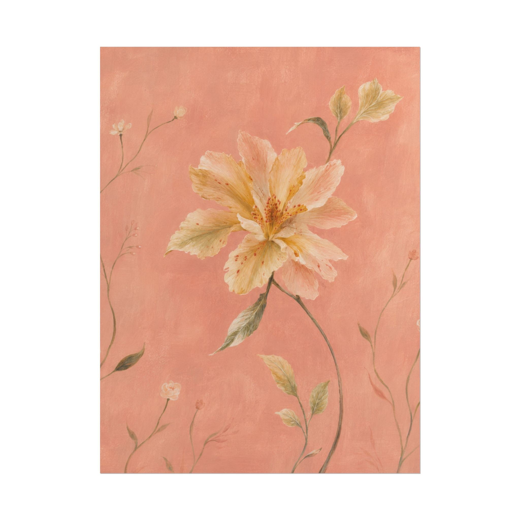 Peach Garden Flower Print