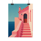Pink Seaside Stairway Print