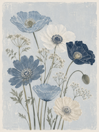Blue Poppy Meadow Print
