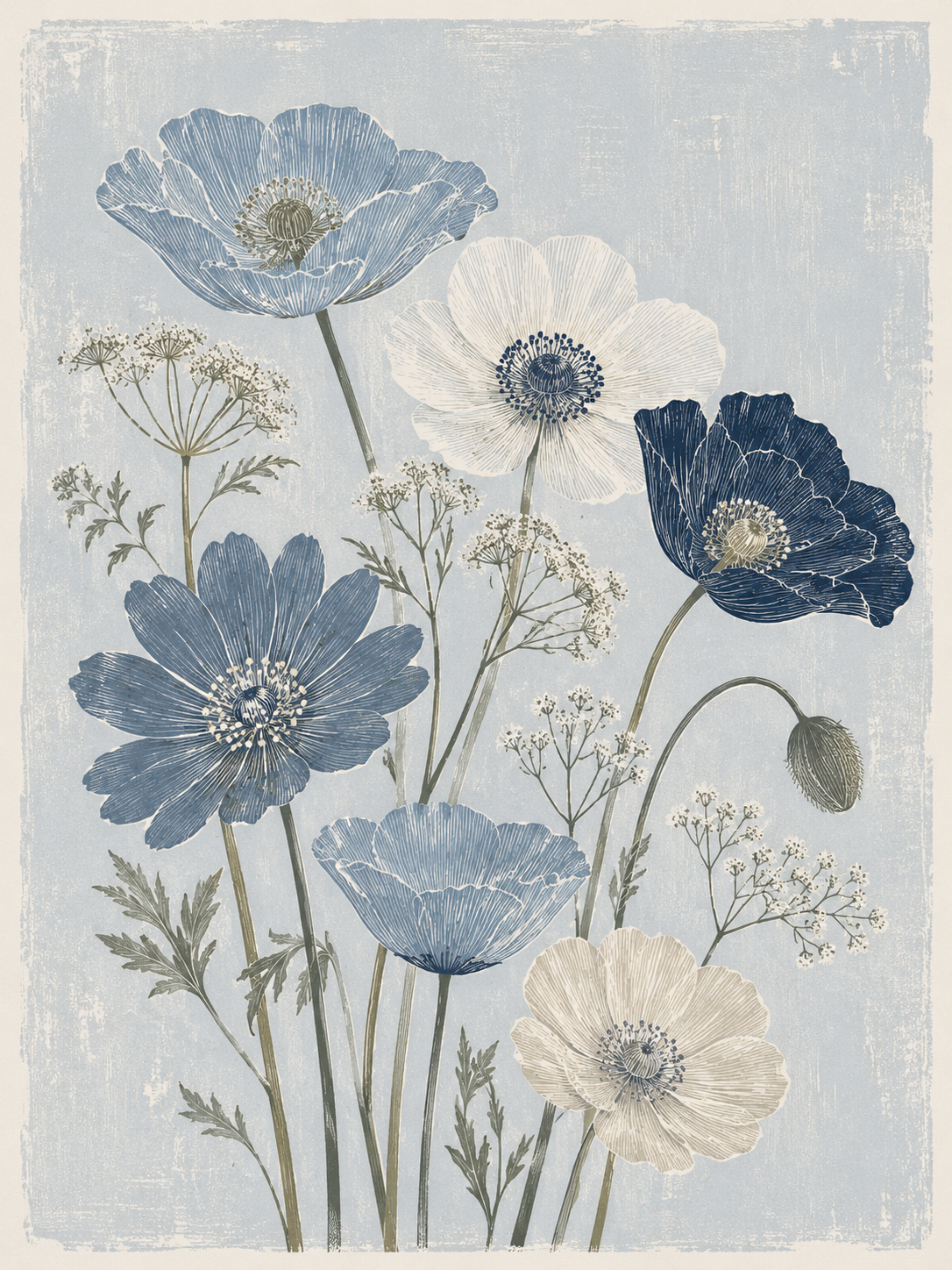 Blue Poppy Meadow Print