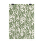 Green Lily Pattern Print