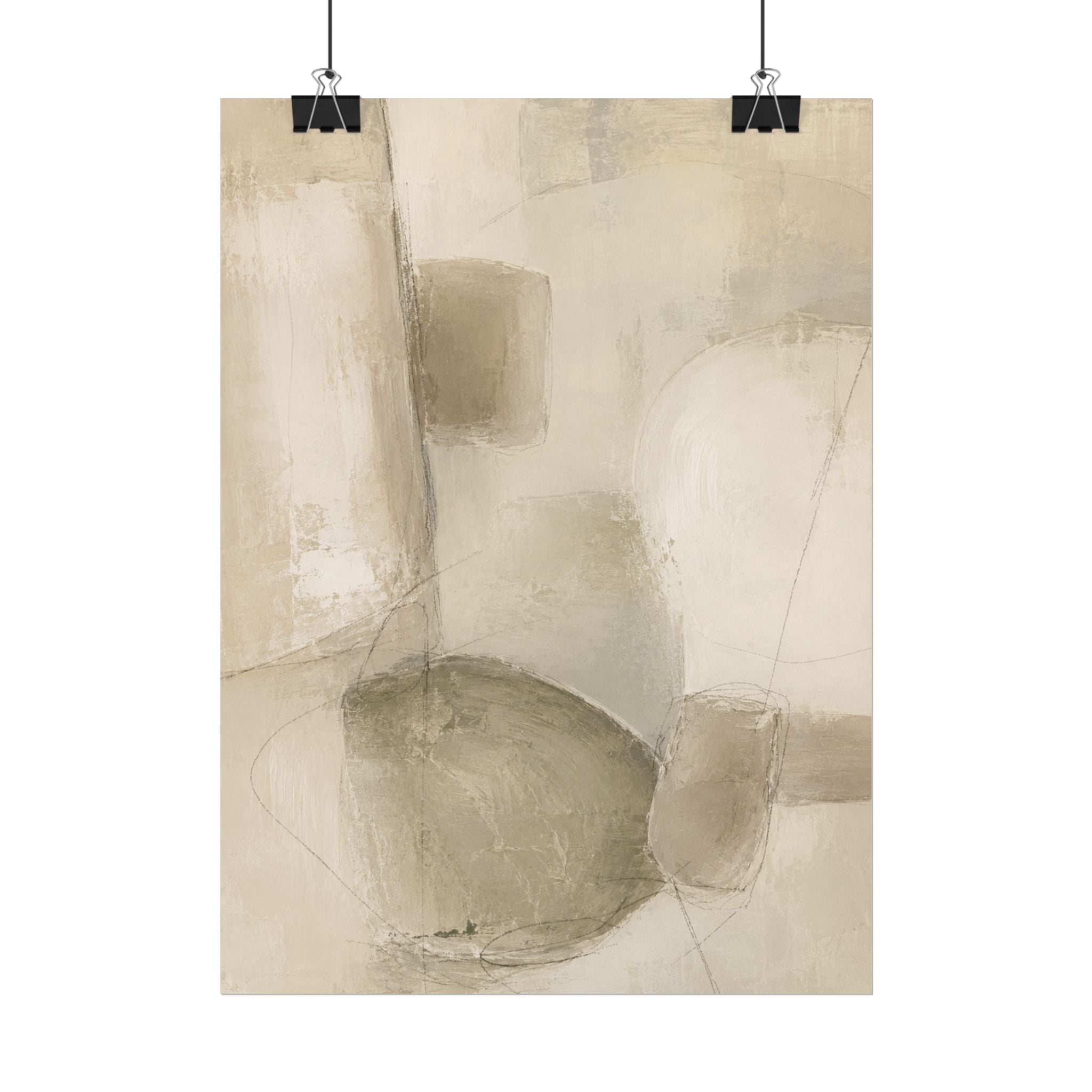Soft Neutral Abstract Print