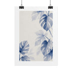 Blue Monstera Watercolor Print