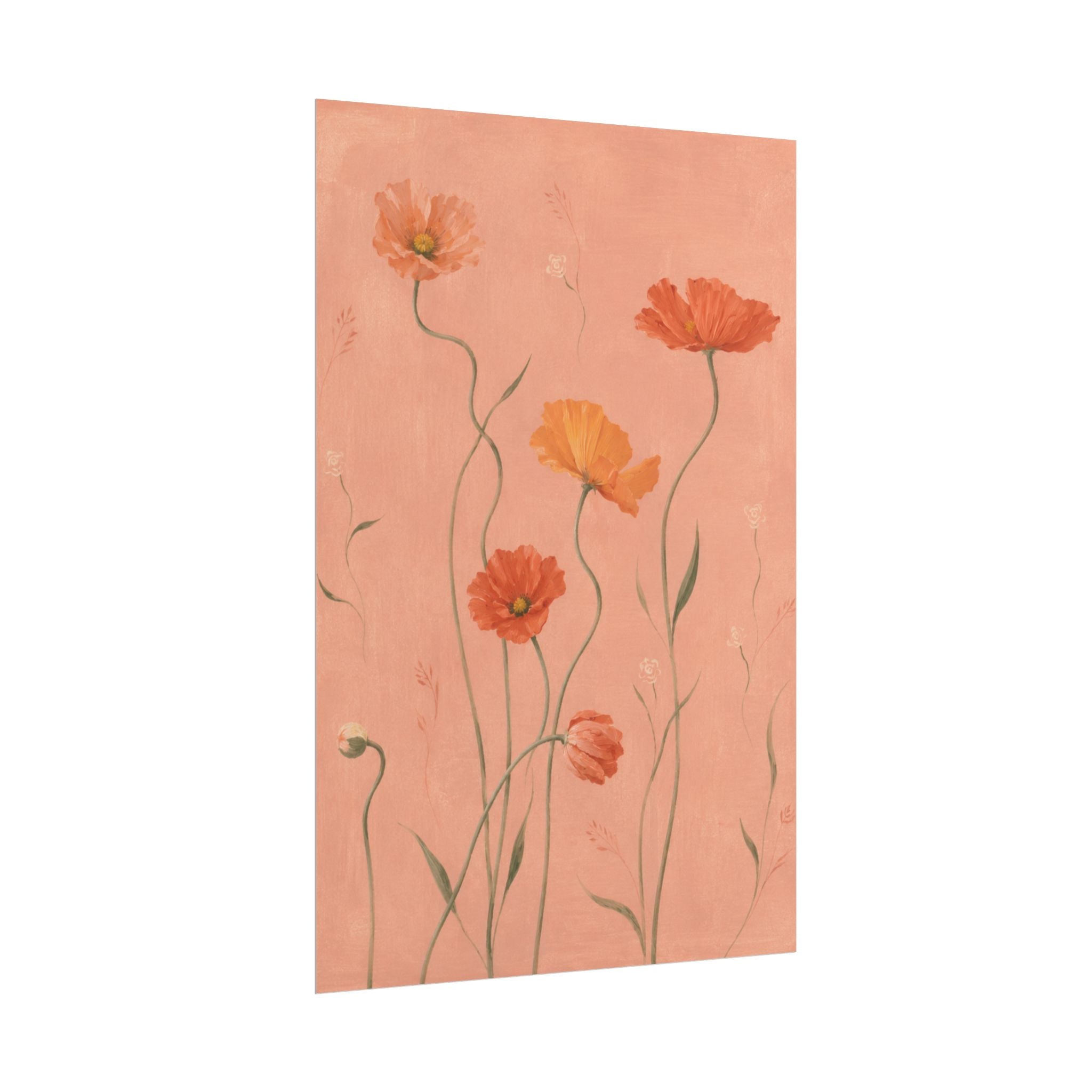 Coral Wildflower Print