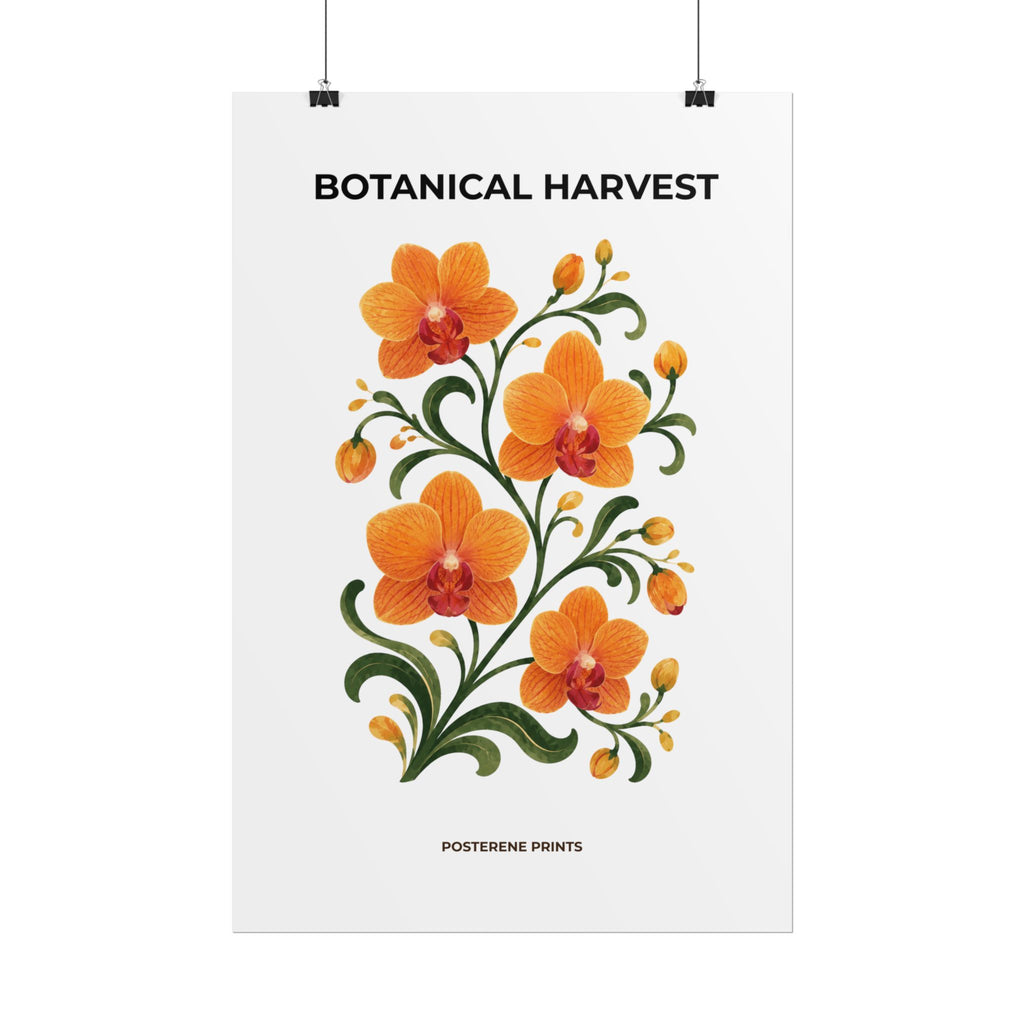 Orange Orchid Botanical Print