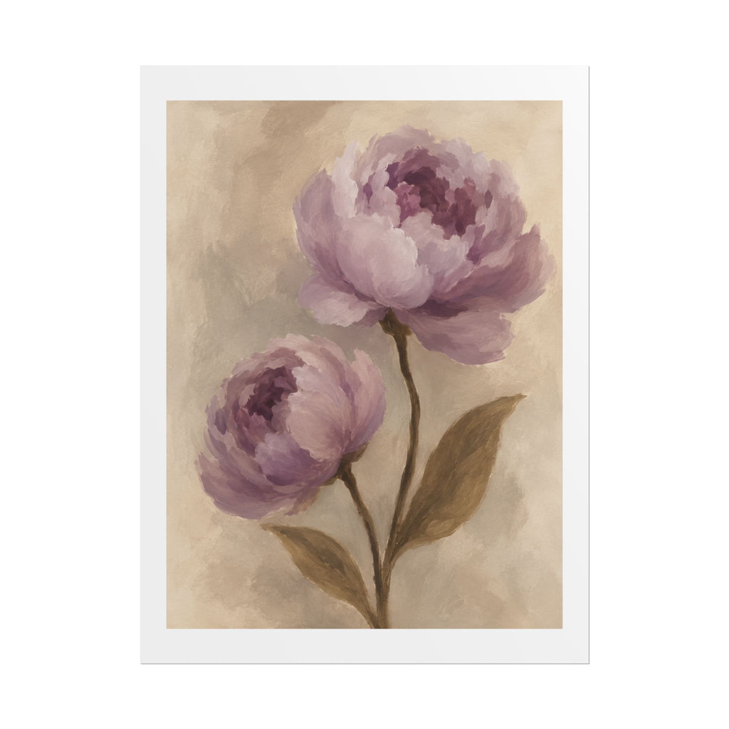 Purple Peony Watercolor Print