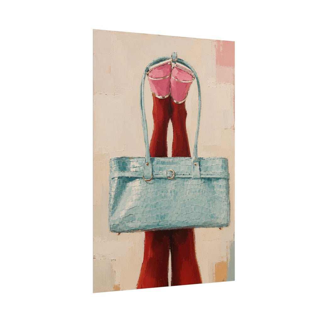 Blue Handbag Print