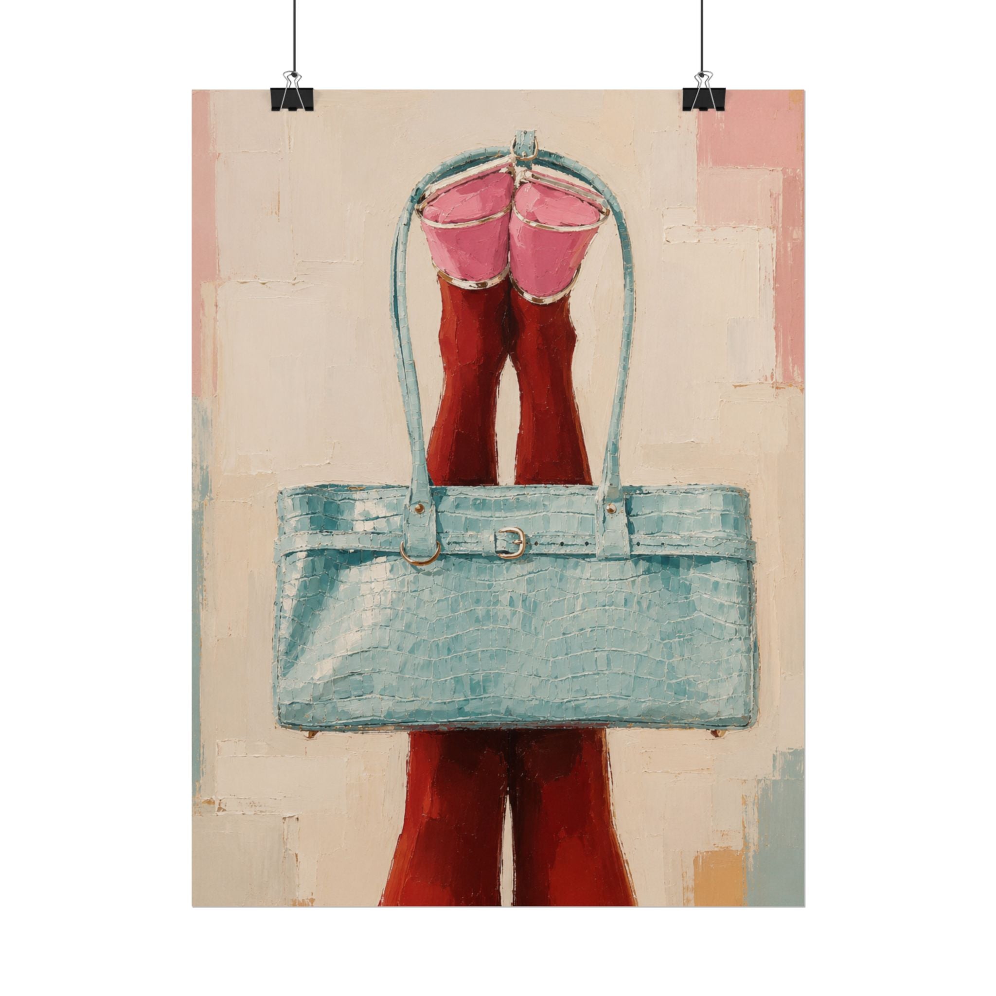 Blue Handbag Print