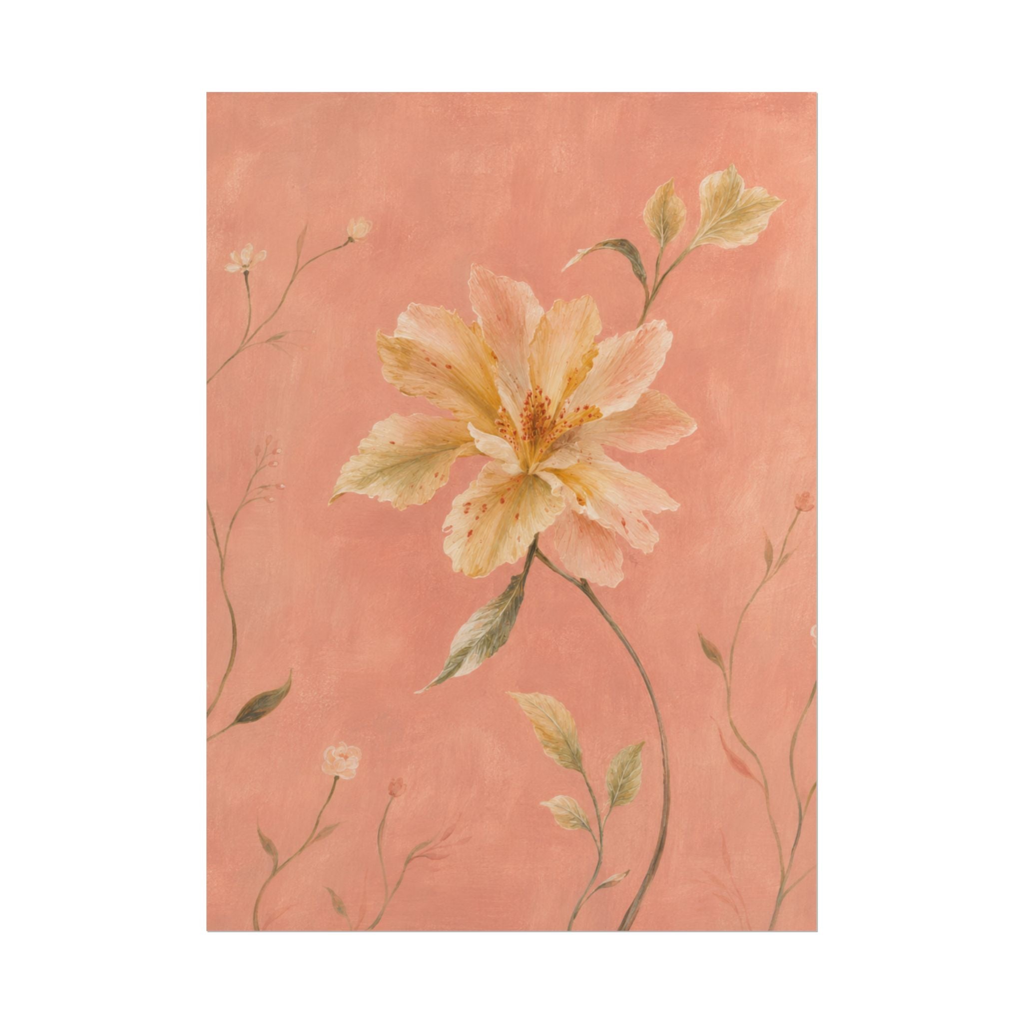 Peach Garden Flower Print