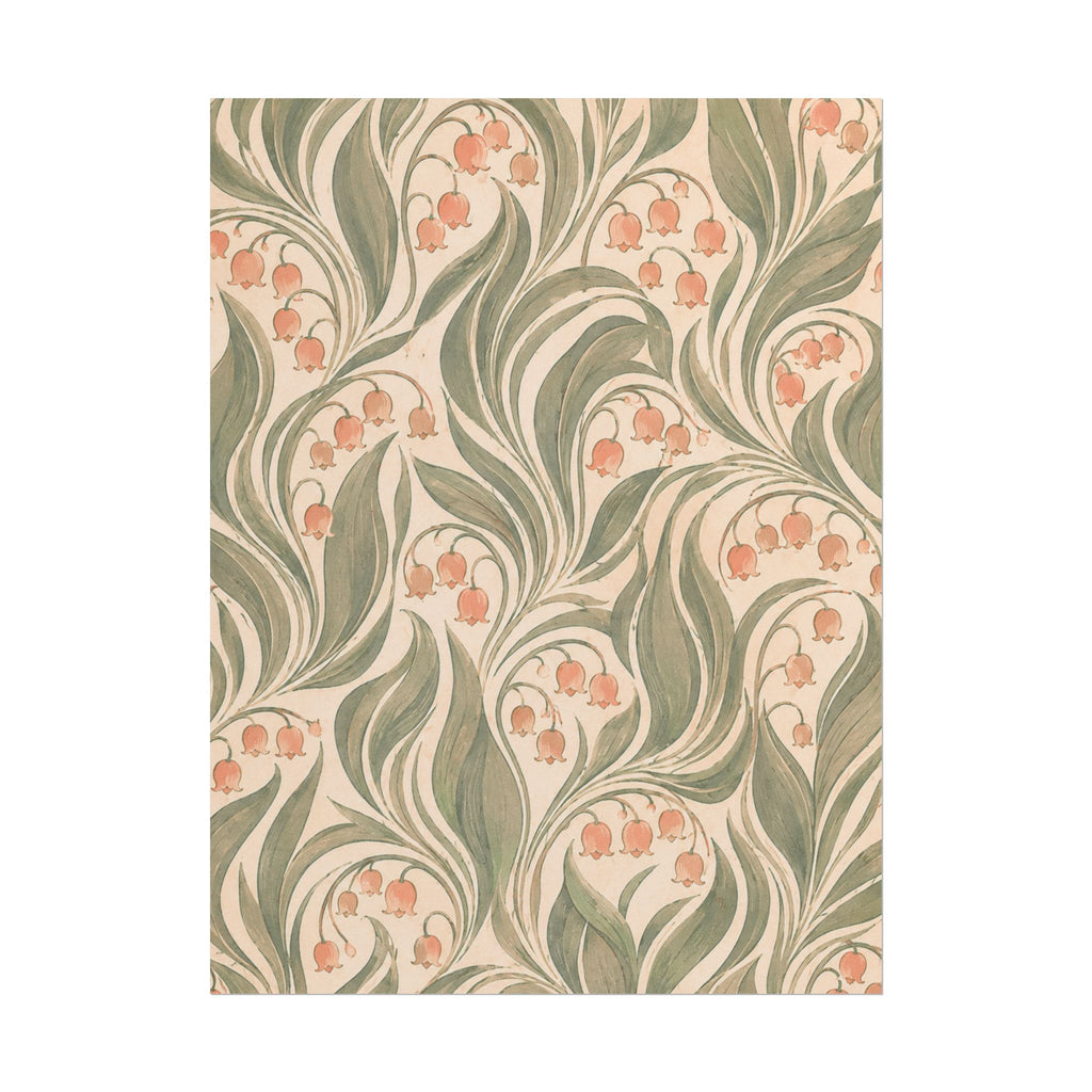 Peach Floral Pattern Print