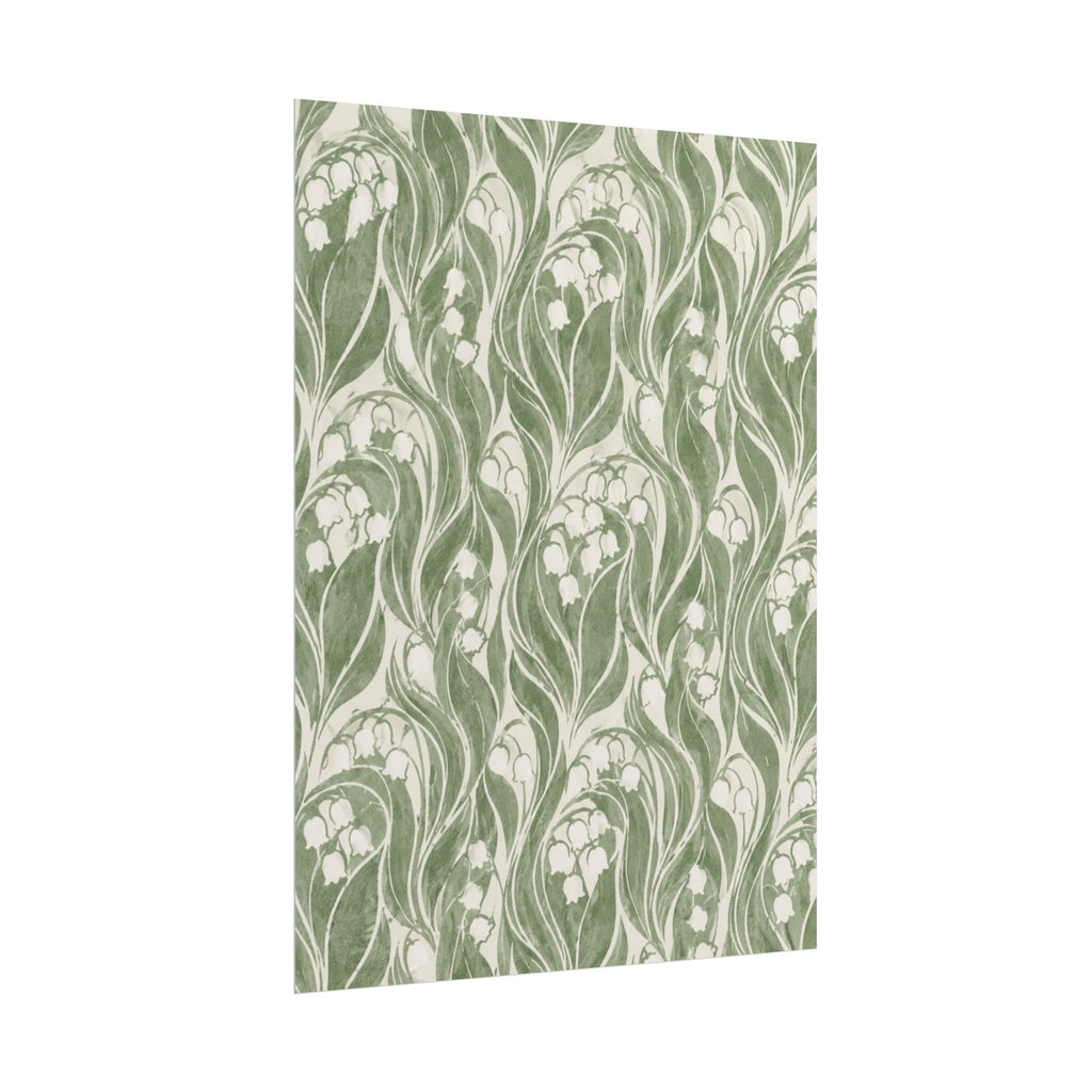 Green Lily Pattern Print