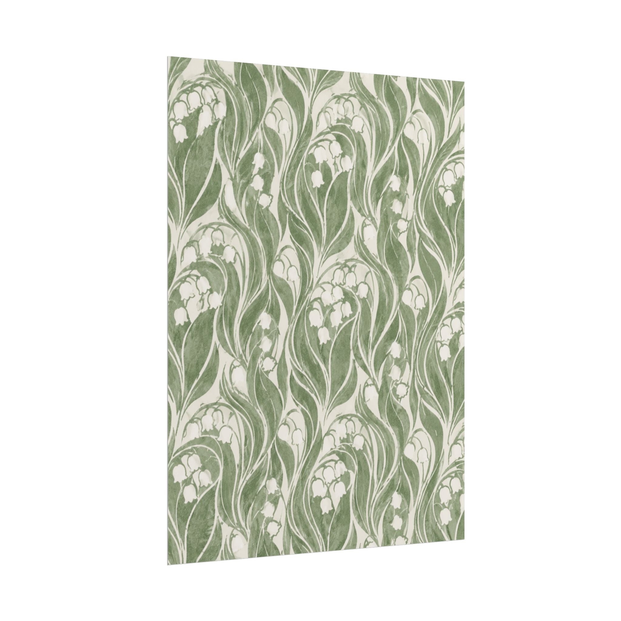 Green Lily Pattern Print
