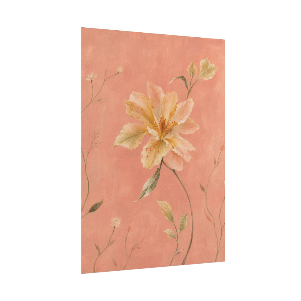 Peach Garden Flower Print