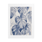Blue Tropical Leaf Print