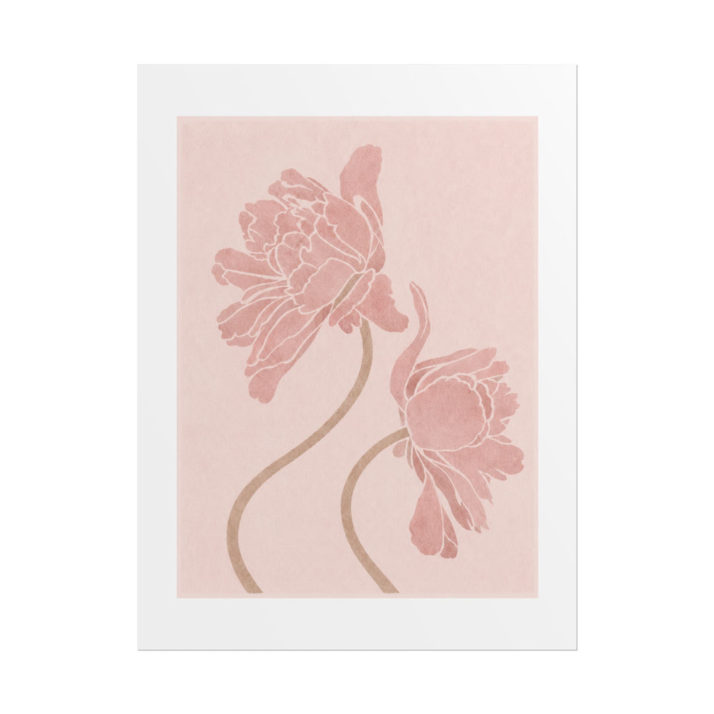 Blush Peony Line Print