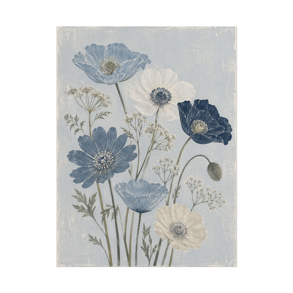Blue Poppy Meadow Print