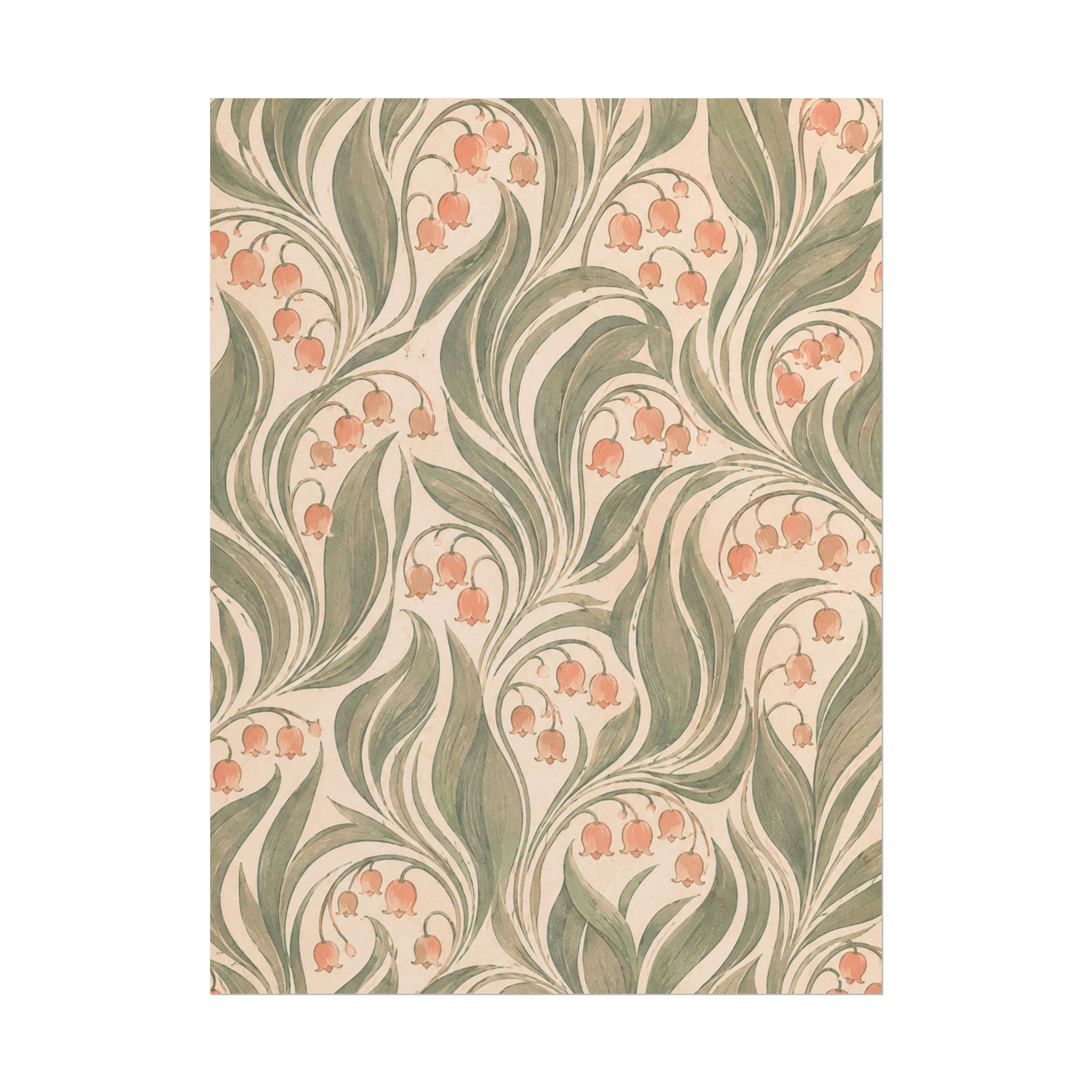 Peach Floral Pattern Print